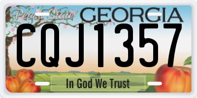 GA license plate CQJ1357