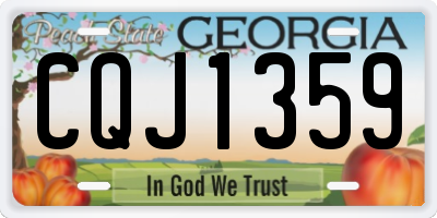 GA license plate CQJ1359