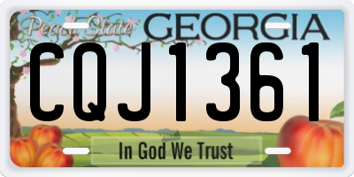 GA license plate CQJ1361