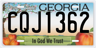 GA license plate CQJ1362