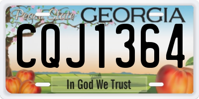 GA license plate CQJ1364
