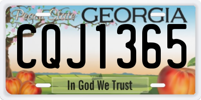 GA license plate CQJ1365