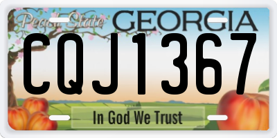 GA license plate CQJ1367