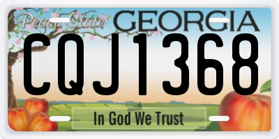 GA license plate CQJ1368