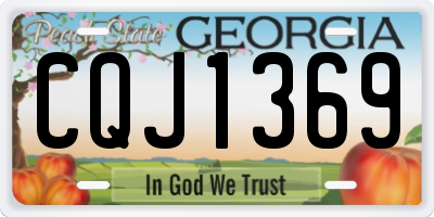 GA license plate CQJ1369