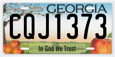 GA license plate CQJ1373