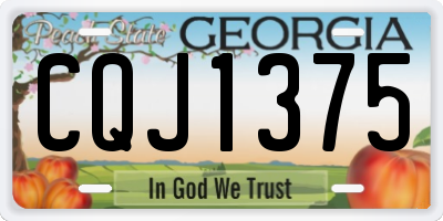GA license plate CQJ1375