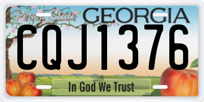 GA license plate CQJ1376