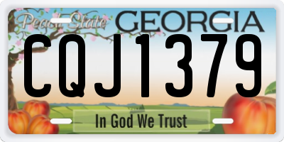 GA license plate CQJ1379