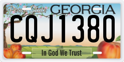 GA license plate CQJ1380
