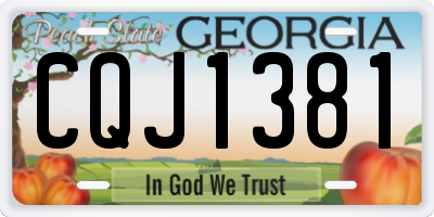 GA license plate CQJ1381