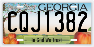GA license plate CQJ1382