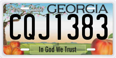GA license plate CQJ1383