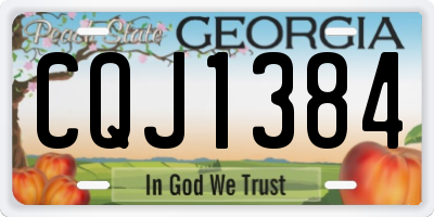 GA license plate CQJ1384