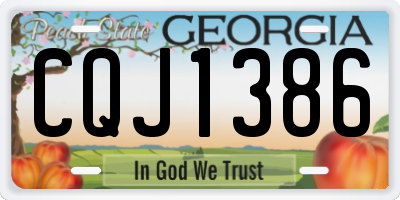 GA license plate CQJ1386