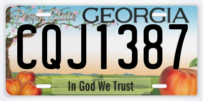 GA license plate CQJ1387