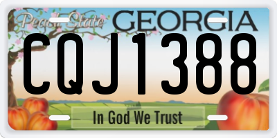 GA license plate CQJ1388