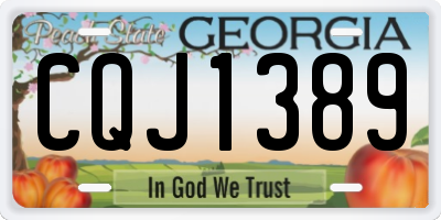 GA license plate CQJ1389