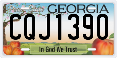 GA license plate CQJ1390