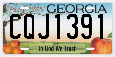 GA license plate CQJ1391