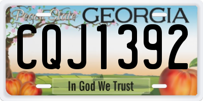 GA license plate CQJ1392