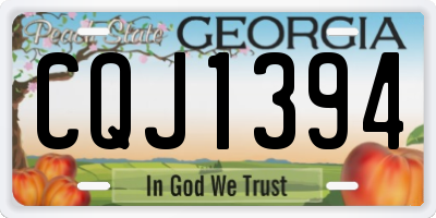 GA license plate CQJ1394