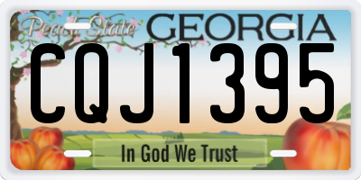 GA license plate CQJ1395