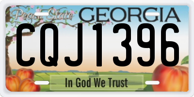 GA license plate CQJ1396
