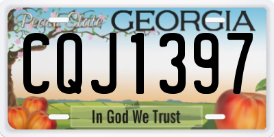 GA license plate CQJ1397