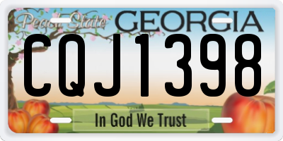 GA license plate CQJ1398