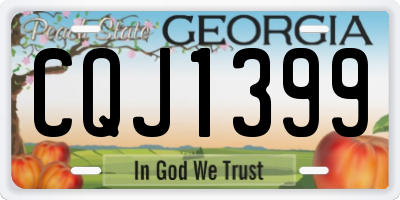 GA license plate CQJ1399