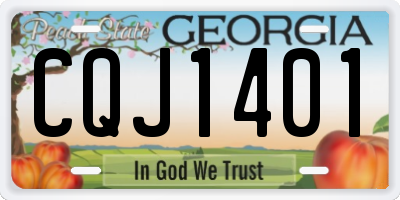 GA license plate CQJ1401