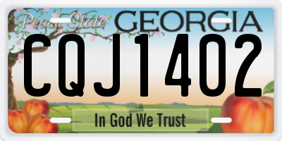 GA license plate CQJ1402