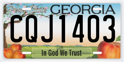 GA license plate CQJ1403
