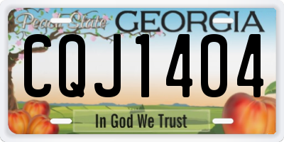 GA license plate CQJ1404