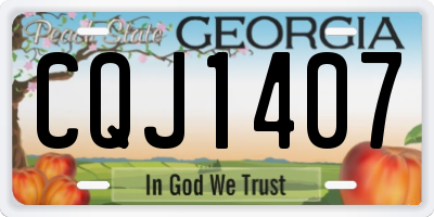 GA license plate CQJ1407