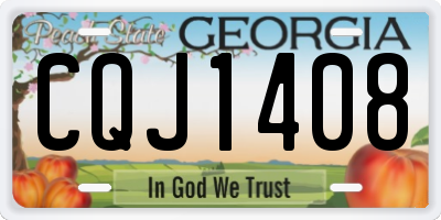 GA license plate CQJ1408