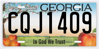 GA license plate CQJ1409