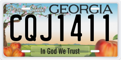 GA license plate CQJ1411