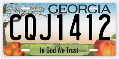 GA license plate CQJ1412