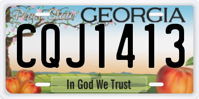 GA license plate CQJ1413