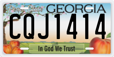 GA license plate CQJ1414