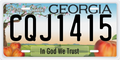 GA license plate CQJ1415