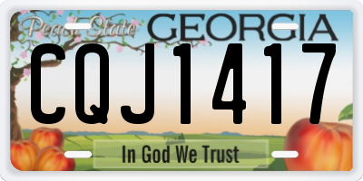 GA license plate CQJ1417