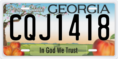 GA license plate CQJ1418
