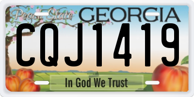 GA license plate CQJ1419