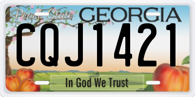 GA license plate CQJ1421