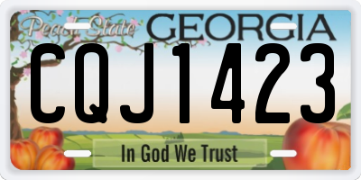 GA license plate CQJ1423