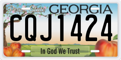 GA license plate CQJ1424