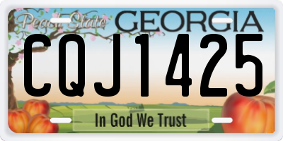 GA license plate CQJ1425
